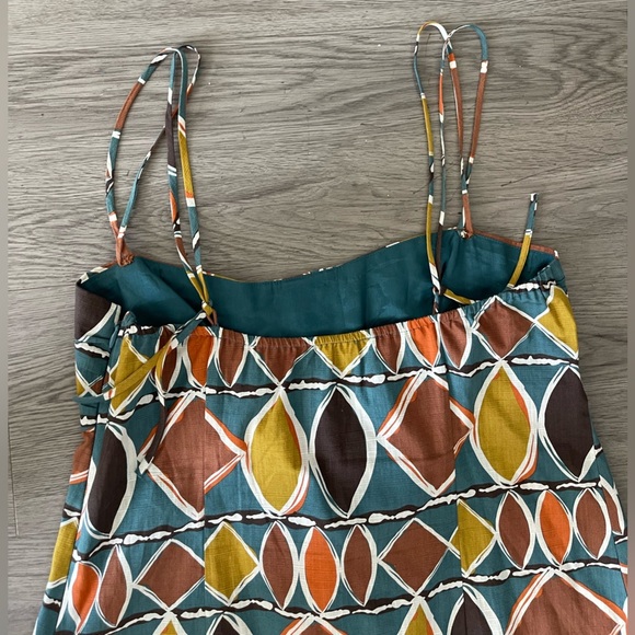 BCBGMaxAzria Geo Print Pleated Front Halter Dress - Picture 5 of 7